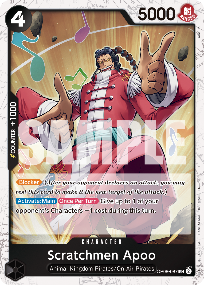 Carte Scratchmen Apoo OP08-087_p1 Uncommon Alt Art — One Piece TCG PRB-02 The Best Vol. 2 (Bandai)