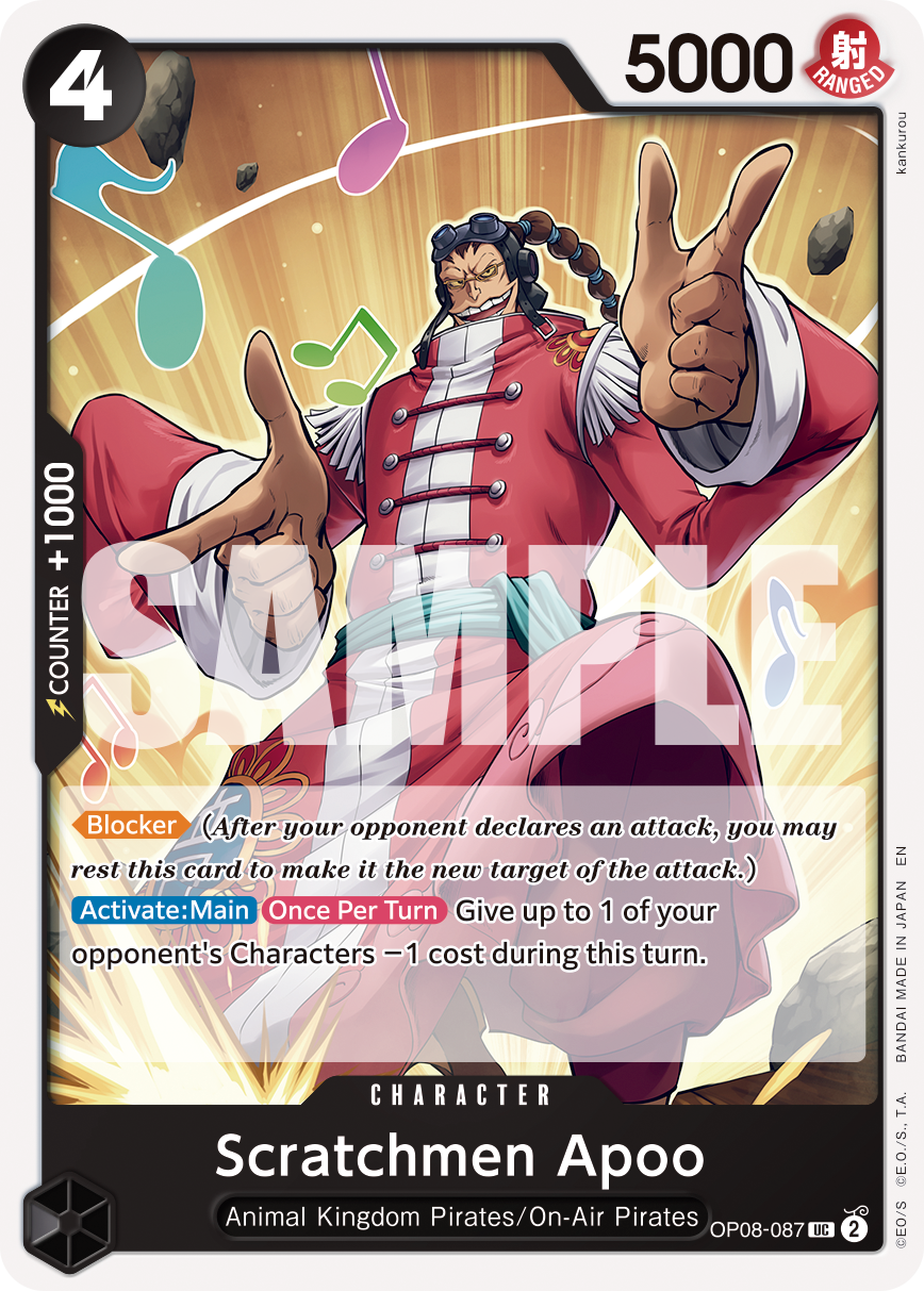 Carte Scratchmen Apoo OP08-087_r1 Uncommon Serial — One Piece TCG PRB-02 The Best Vol. 2 (Bandai)