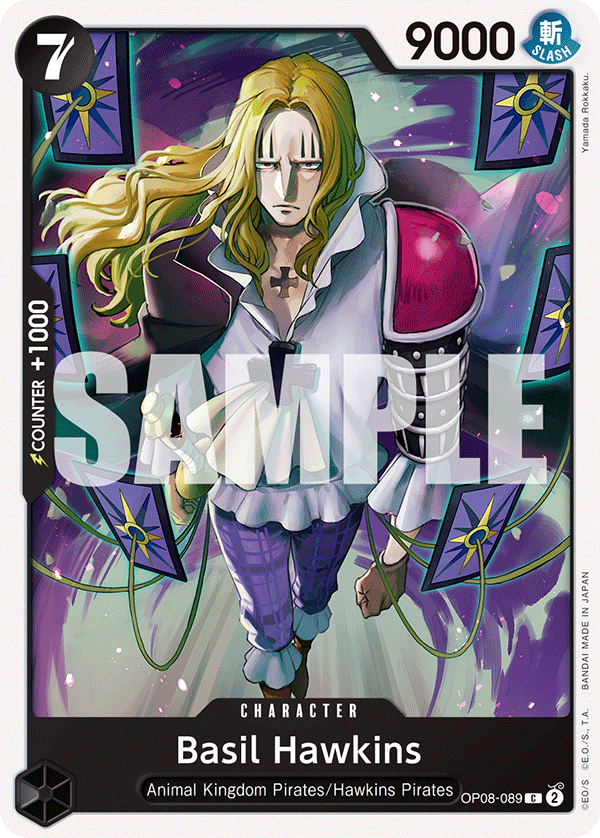 Carte Basil Hawkins OP08-089 Common — One Piece TCG OP-08 (Bandai)