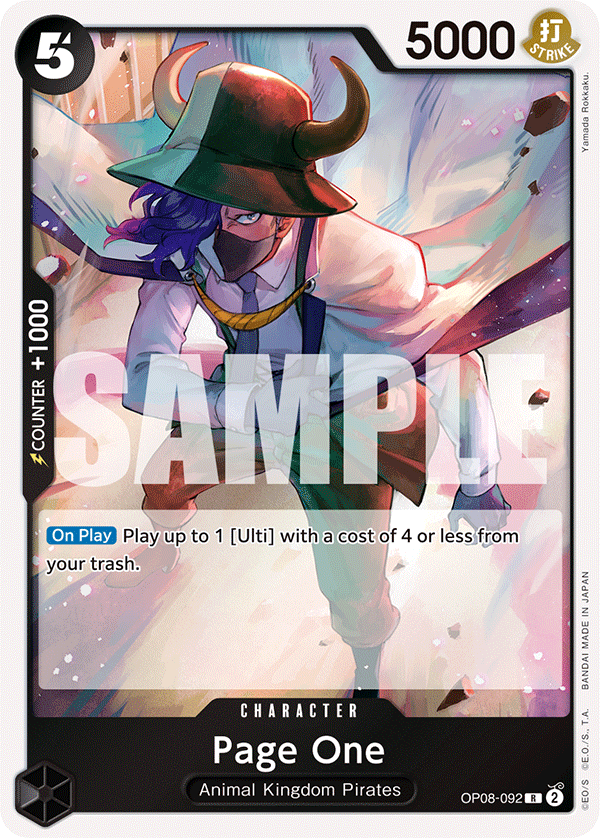Carte Page One OP08-092 Rare — One Piece TCG OP-08 Two Legends (Bandai)