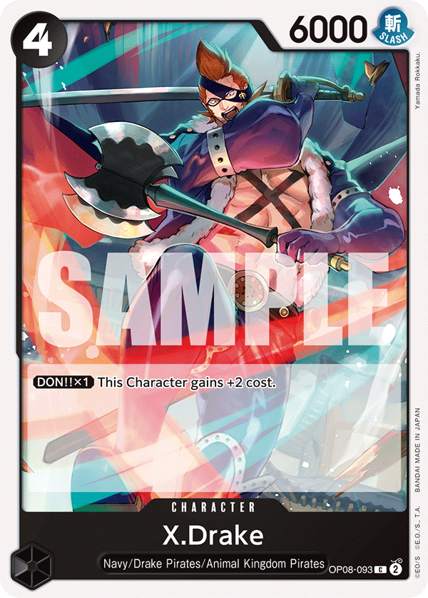 Carte X.Drake OP08-093 Common — One Piece TCG OP-08 Two Legends (Bandai)