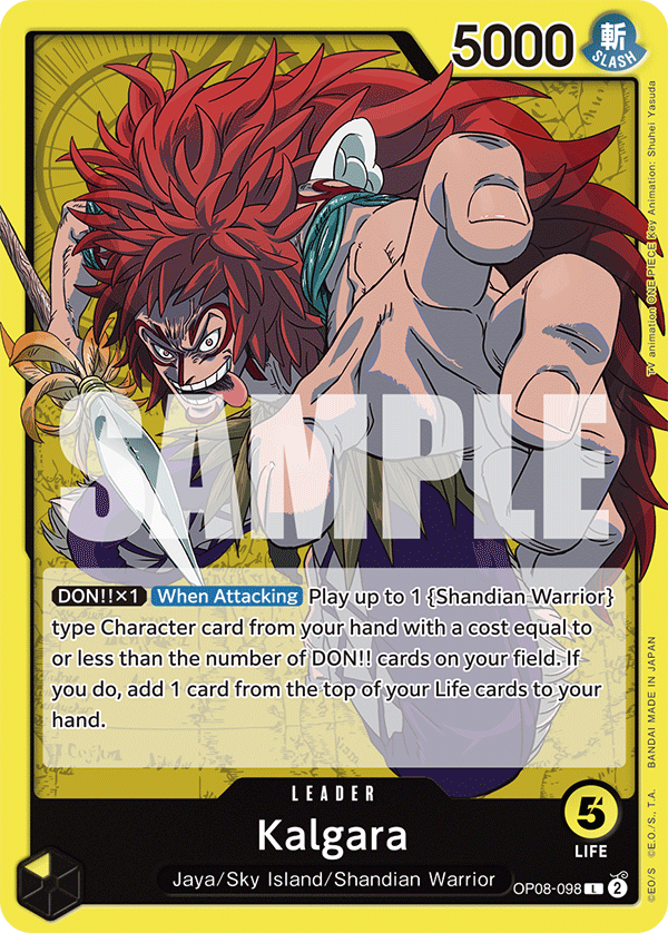Carte Kalgara OP08-098 Leader — One Piece TCG OP-08 (Bandai)