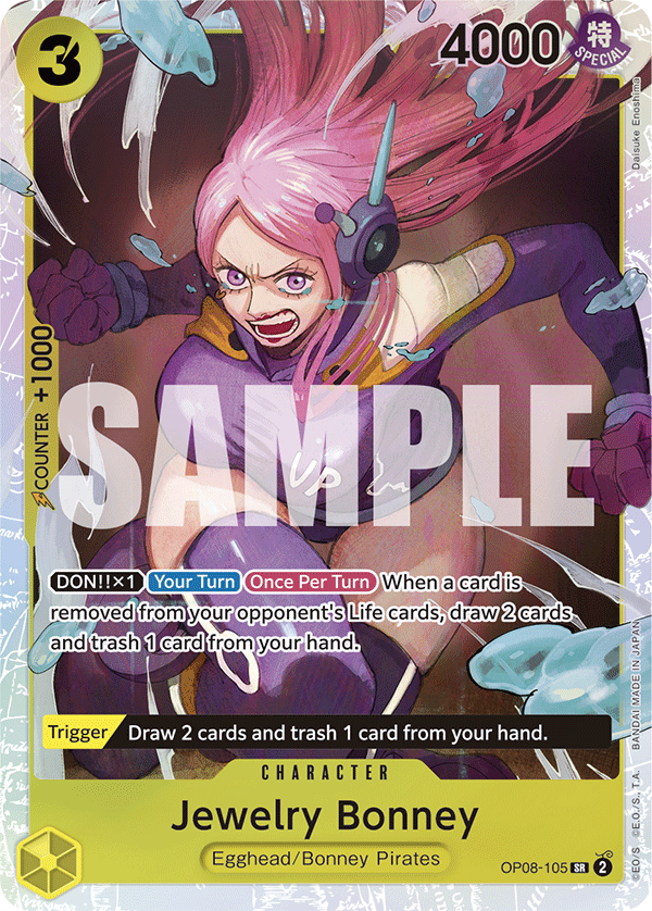 Carte Jewelry Bonney OP08-105 Super Rare — One Piece TCG OP-08 Two Legends (Bandai)