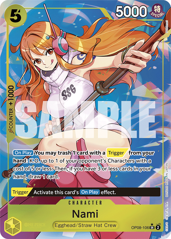Carte Nami OP08-106_p1 Super Rare — One Piece TCG OP-09 (Bandai)