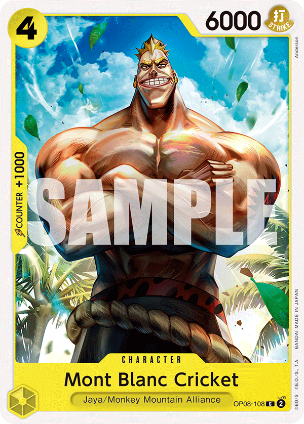 Carte Mont Blanc Cricket OP08-108 Common — One Piece TCG OP-08 Two Legends (Bandai)
