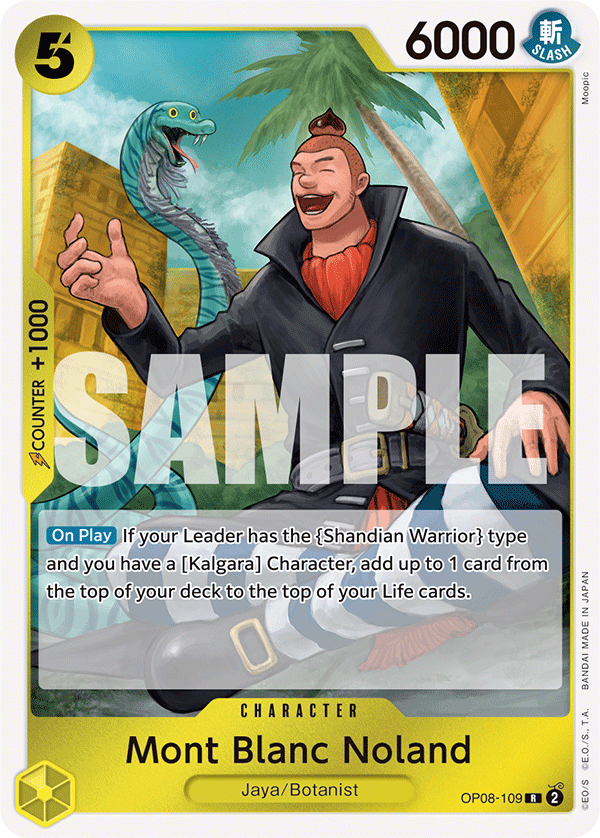 Carte Mont Blanc Noland OP08-109 Rare — One Piece TCG OP-08 Two Legends (Bandai)