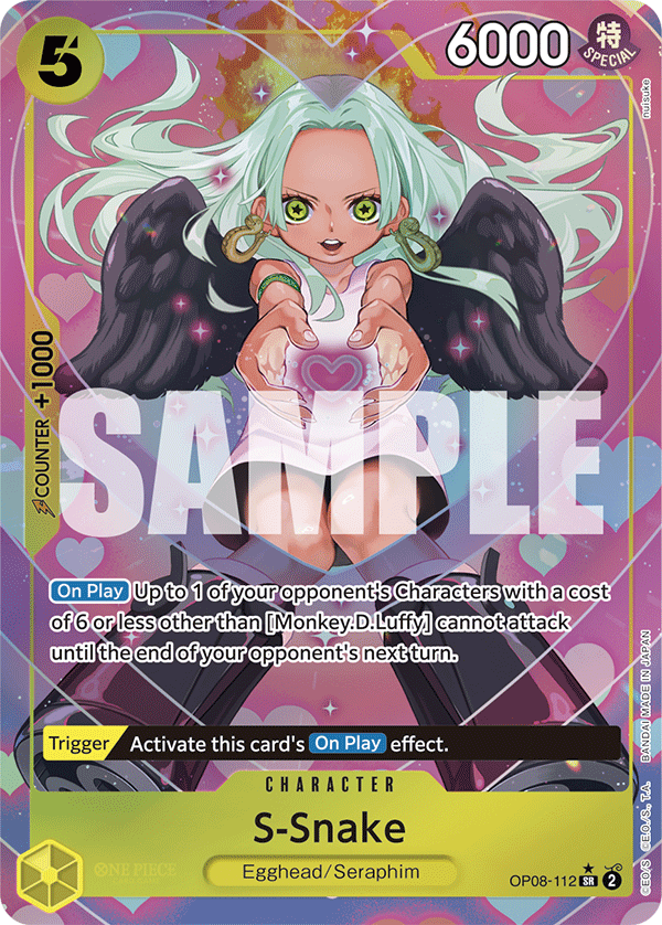 Carte S-Snake OP08-112_p1 Super Rare Alt Art — One Piece TCG OP-08 Two Legends (Bandai)