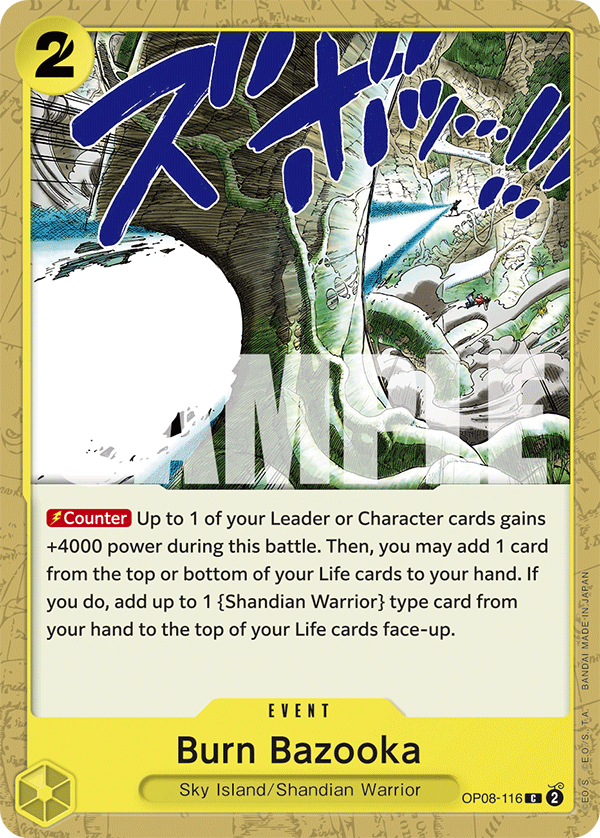 Carte Burn Bazooka OP08-116 Common — One Piece TCG OP-08 Two Legends (Bandai)