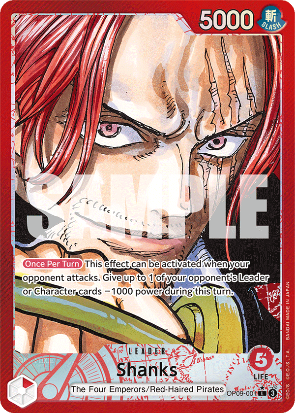 Carte Shanks OP09-001_p1 Leader — One Piece TCG OP-09 (Bandai)
