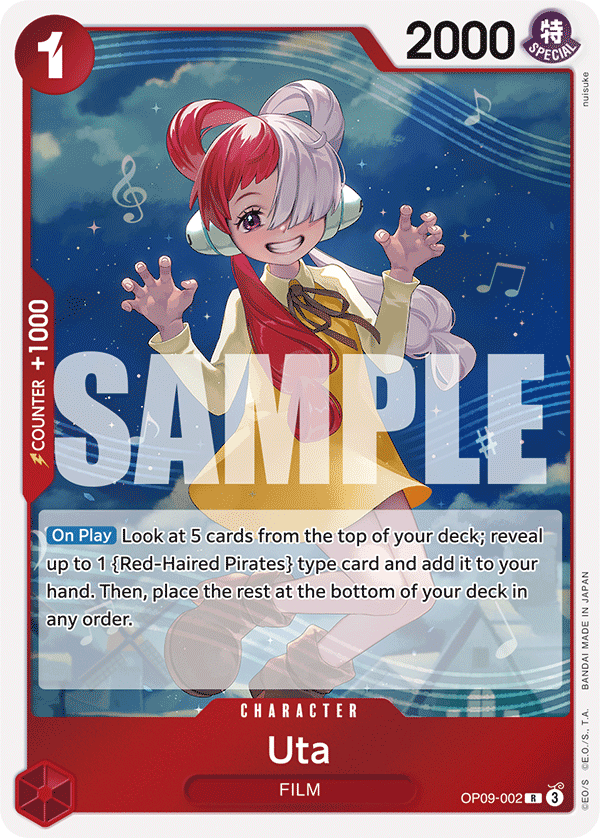 Carte Uta OP09-002 Rare — One Piece TCG OP-09 (Bandai)
