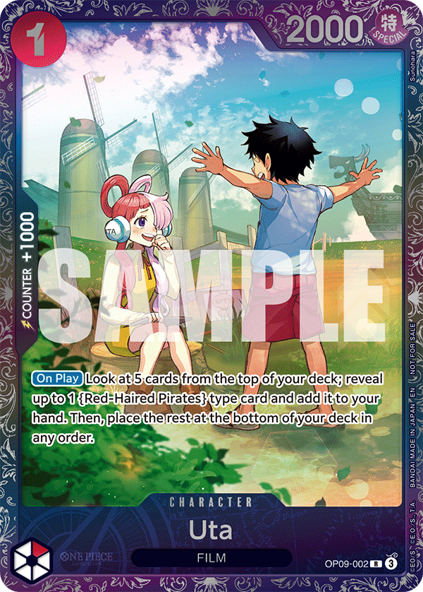Carte Uta OP09-002_p2 Rare — One Piece TCG PROMO-OP-09 (Bandai)