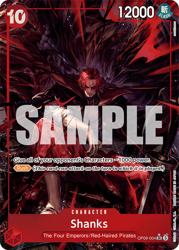 Carte Shanks OP09-004_p1 Super Rare Alt Art — One Piece TCG OP-09 Emperors in the New World (Bandai)