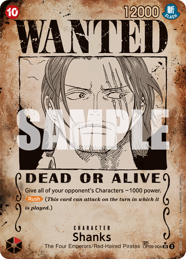 Carte Shanks OP09-004_p3 Special Alt Art — One Piece TCG OP-09 Emperors in the New World (Bandai)