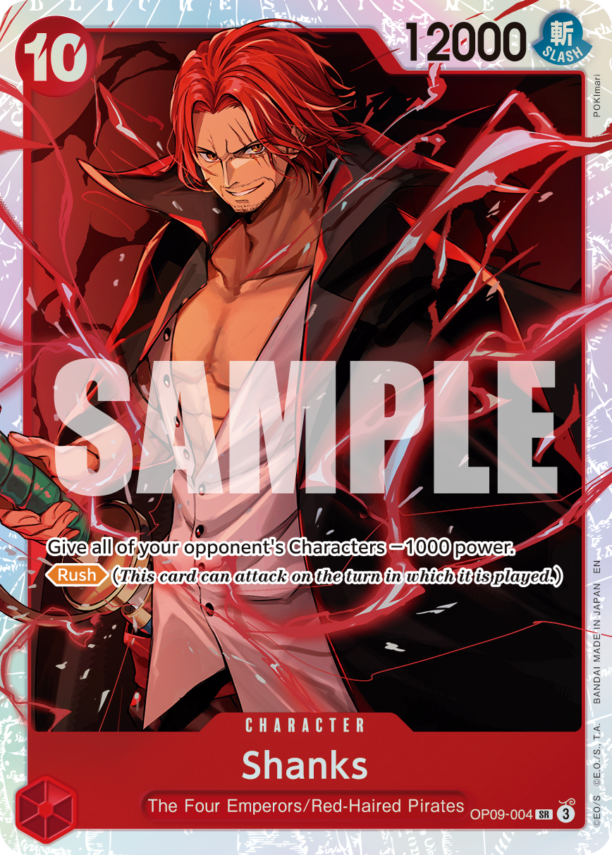 Carte Shanks OP09-004_r1 Super Rare Serial — One Piece TCG PRB-02 The Best Vol. 2 (Bandai)