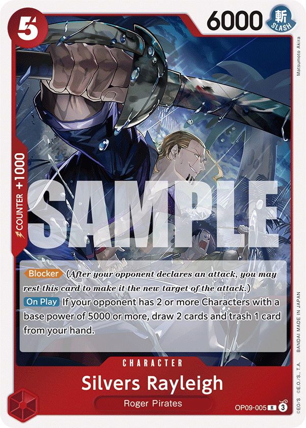 Carte Silvers Rayleigh OP09-005 Rare — One Piece TCG OP-09 Emperors in the New World (Bandai)
