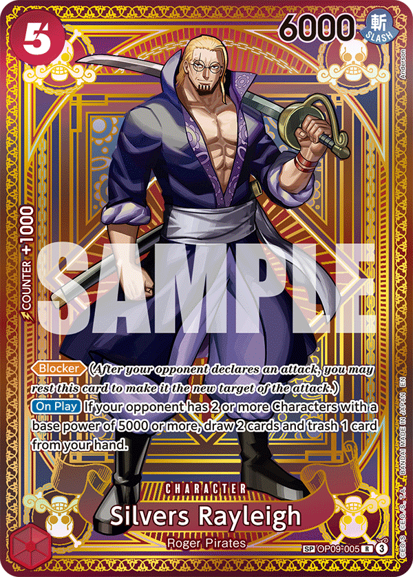 Carte Silvers Rayleigh OP09-005_p1 Special — One Piece TCG OP-11 (Bandai)