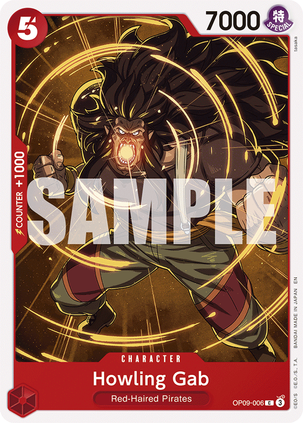 Carte Howling Gab OP09-006_r1 Common Serial — One Piece TCG ST-23 Starter Deck: Red Shanks (Bandai)
