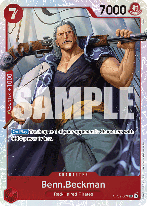Carte Ben Beckmann OP09-009 Super Rare — One Piece TCG OP-09 (Bandai)
