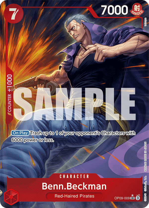 Carte Ben Beckmann OP09-009_p1 Super Rare — One Piece TCG OP-09 (Bandai)