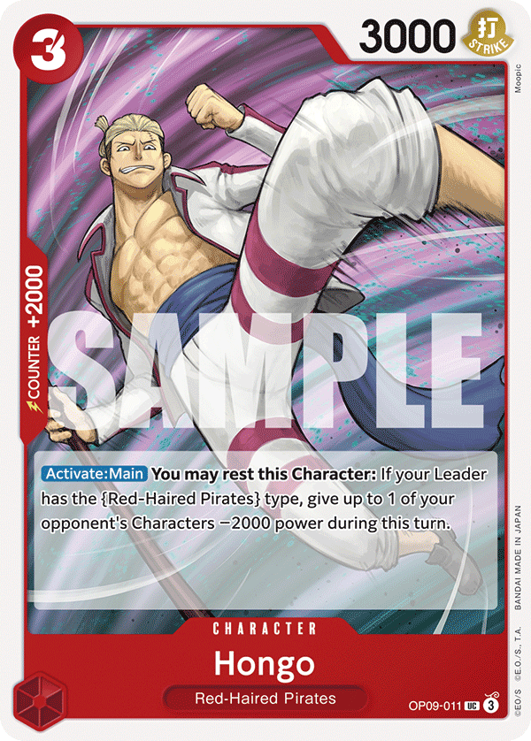 Carte Hongo OP09-011 Uncommon — One Piece TCG OP-09 Emperors in the New World (Bandai)