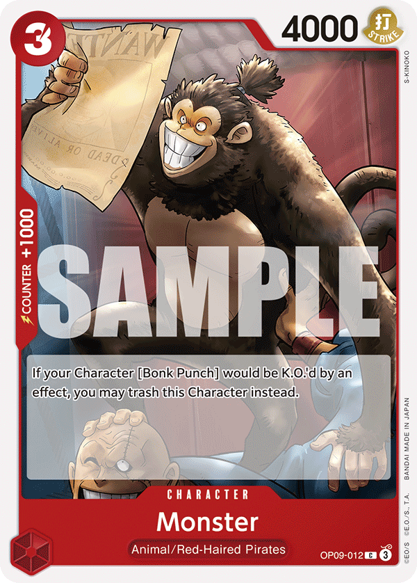 Carte Monster OP09-012 Common — One Piece TCG OP-09 Emperors in the New World (Bandai)