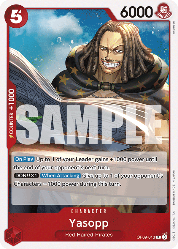 Carte Yasopp OP09-013 Rare — One Piece TCG OP-09 Emperors in the New World (Bandai)