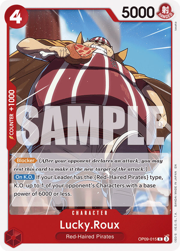 Carte Lucky Roo OP09-015_r1 Rare Serial — One Piece TCG ST-23 Starter Deck: Red Shanks (Bandai)