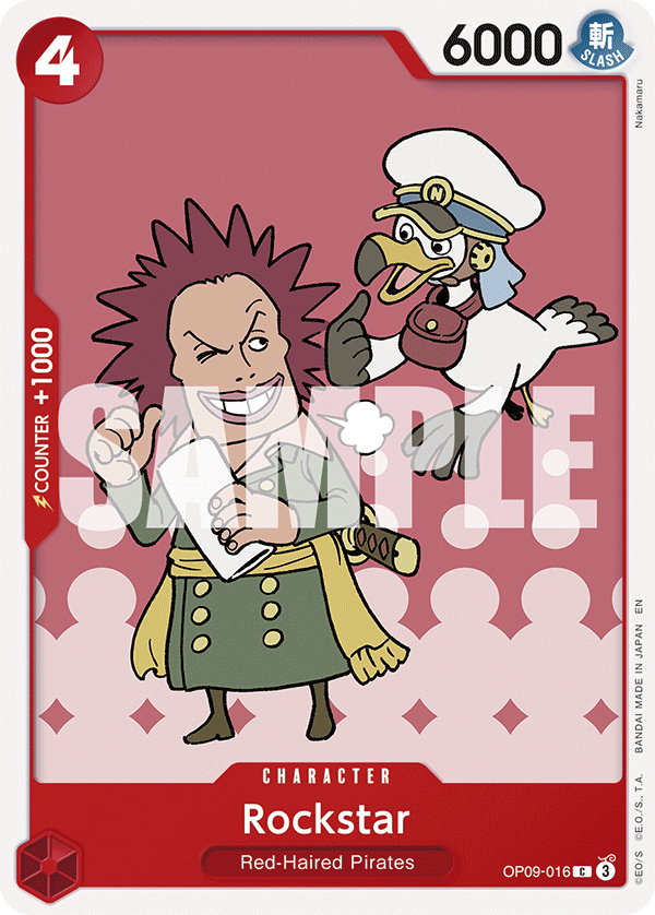 Carte Rockstar OP09-016_r1 Common Serial — One Piece TCG ST-23 Starter Deck: Red Shanks (Bandai)