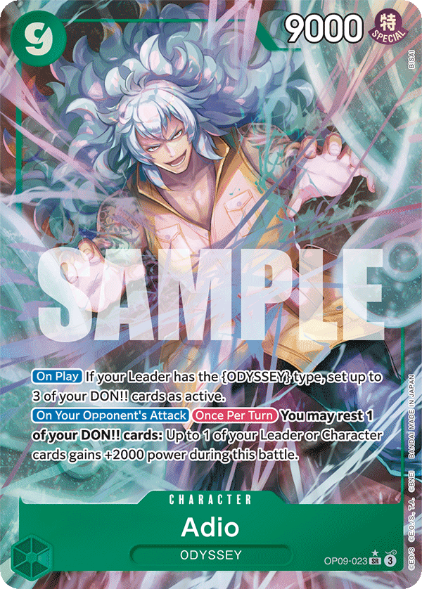 Carte Adio OP09-023_p1 Super Rare — One Piece TCG OP-09 (Bandai)