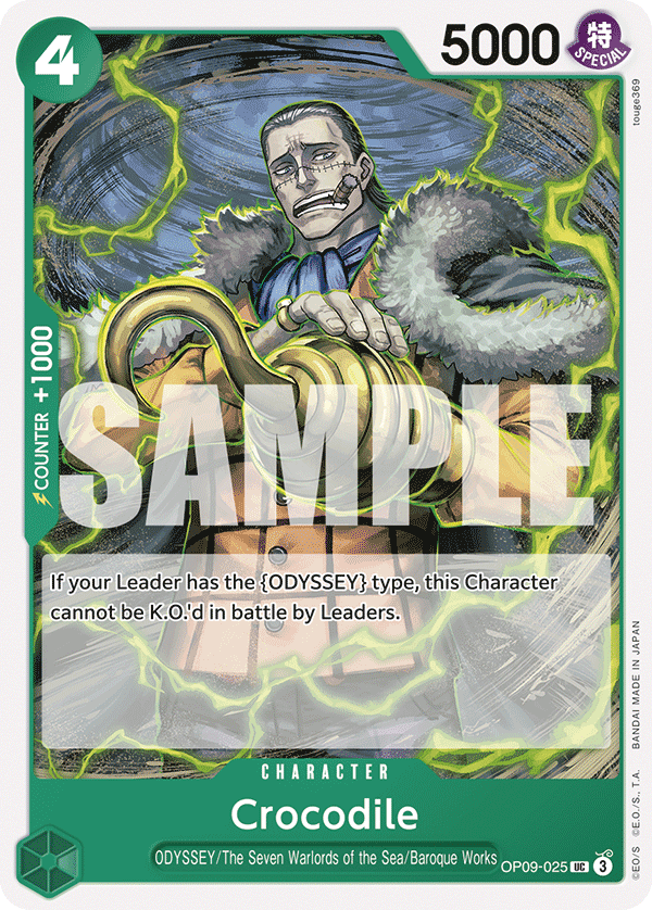 Carte Crocodile OP09-025 Uncommon — One Piece TCG OP-09 (Bandai)