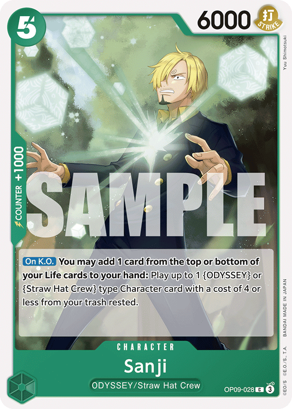 Carte Sanji OP09-028 Common — One Piece TCG OP-09 Emperors in the New World (Bandai)