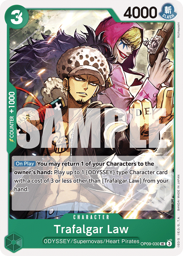 Carte Trafalgar Law OP09-030 Uncommon — One Piece TCG OP-09 Emperors in the New World (Bandai)