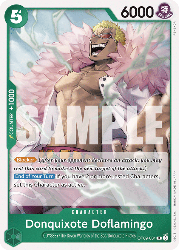 Carte Don Quijote Doflamingo OP09-031 Rare — One Piece TCG OP-09 Emperors in the New World (Bandai)