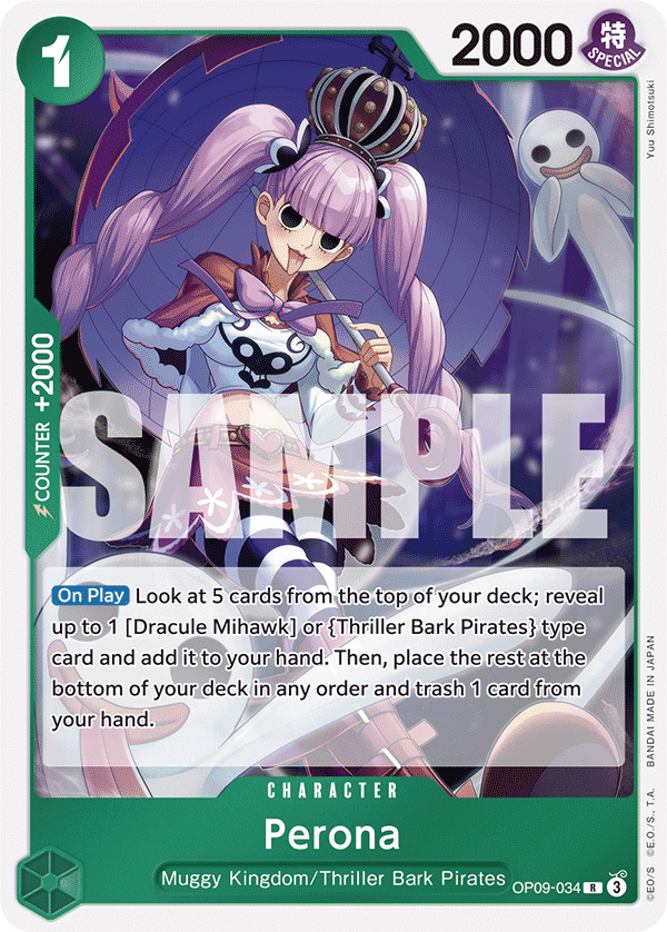 Carte Perona OP09-034 Rare — One Piece TCG OP-09 Emperors in the New World (Bandai)