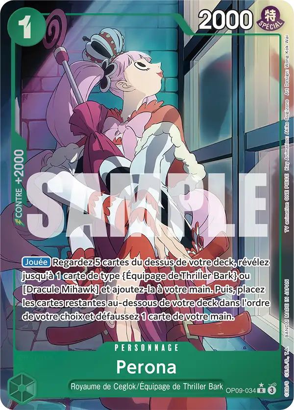 Carte Perona OP09-034_p1 Rare OP-09 — One Piece TCG (Bandai)