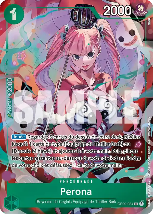 Carte Perona OP09-034_p3 Rare — One Piece TCG OP-09 (Bandai)