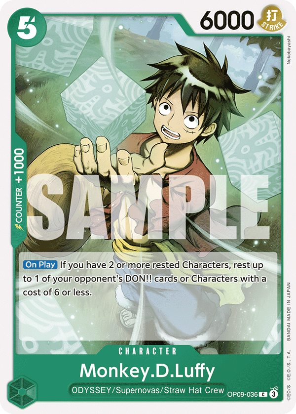 Carte Monkey D. Luffy OP09-036 Common — One Piece TCG OP-09 Emperors in the New World (Bandai)