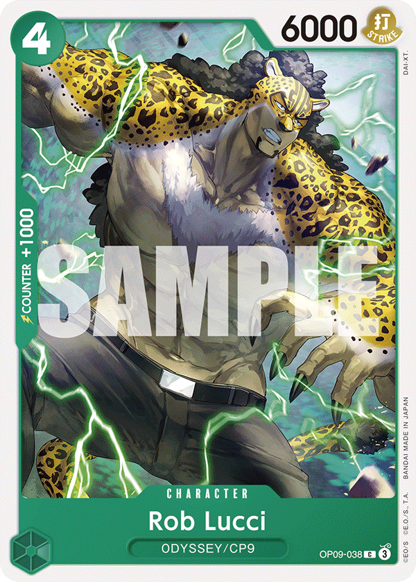 Carte Rob Lucci OP09-038 Common — One Piece TCG OP-09 Emperors in the New World (Bandai)