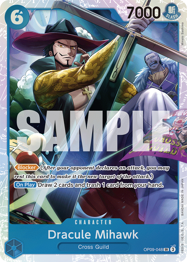 Carte Dracule Mihawk OP09-048 Super Rare — One Piece TCG OP-09 Emperors in the New World (Bandai)