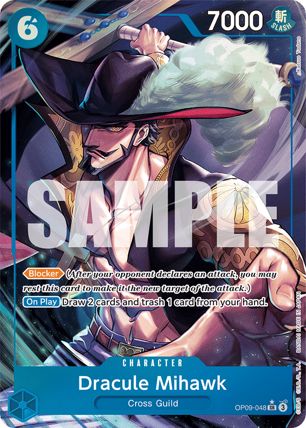 Carte Dracule Mihawk OP09-048_p1 Super Rare Alt Art — One Piece TCG OP-09 Emperors in the New World (Bandai)