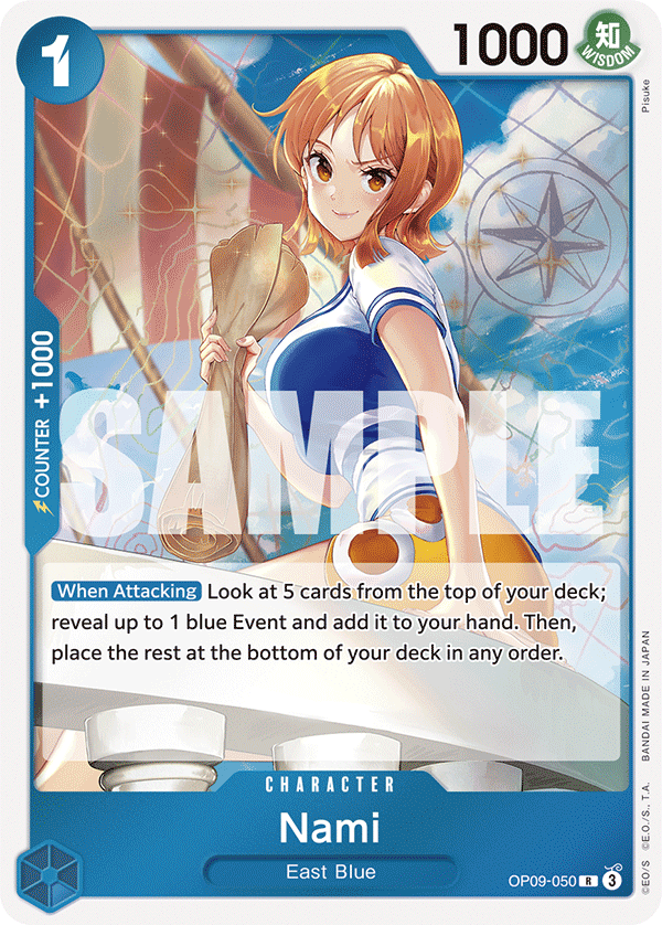 Carte Nami OP09-050 Rare — One Piece TCG OP-09 Emperors in the New World (Bandai)
