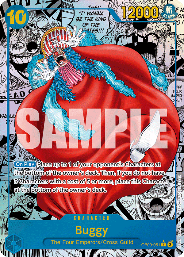 Carte Manga Rare Baggy OP09-051_p2 Rare — One Piece TCG OP-09 Emperors in the New World (Bandai)