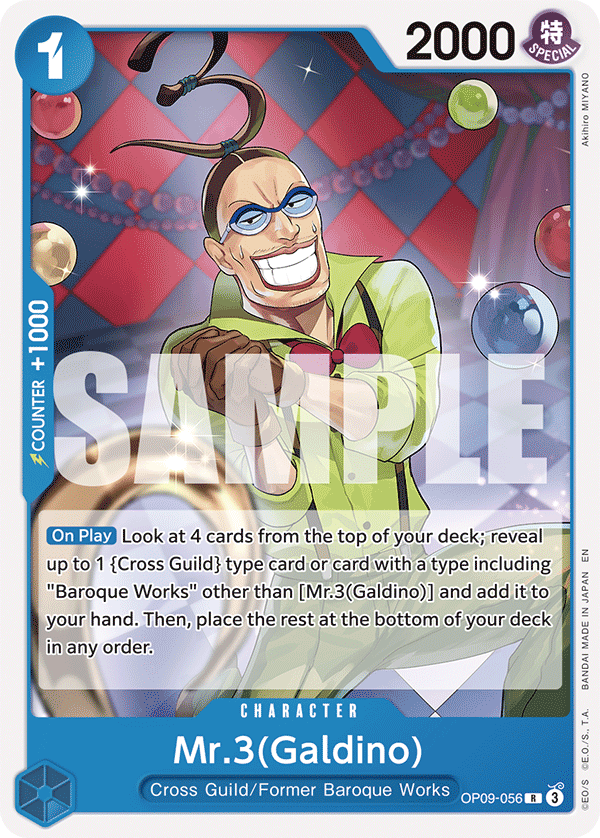Carte Mr 3 (Galdino) OP09-056_r1 Rare — One Piece TCG ST-25 (Bandai)