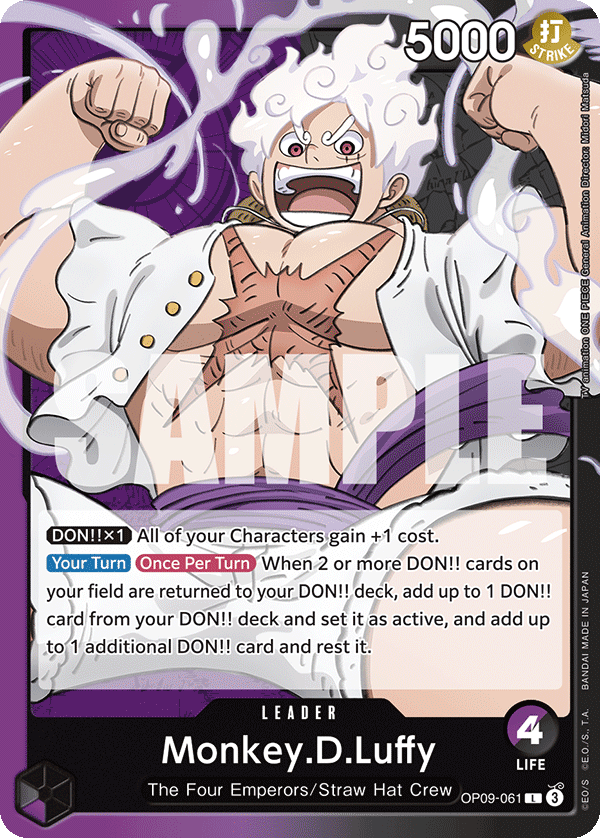 Carte Monkey D. Luffy OP09-061 Leader — One Piece TCG OP-09 (Bandai)