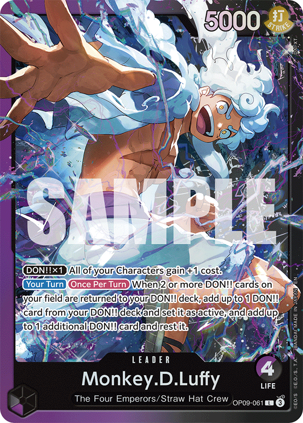 Carte Monkey D. Luffy OP09-061_p2 Leader Alt Art — One Piece TCG ST-26 Starter Deck: Purple/Black Monkey.D.Luffy (Bandai)