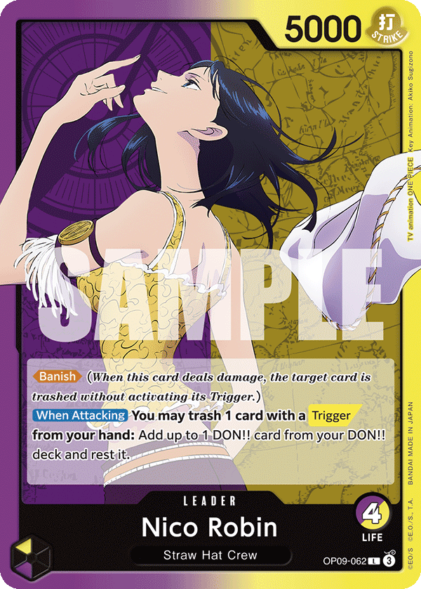 Carte Nico Robin OP09-062 Leader — One Piece TCG OP-09 (Bandai)