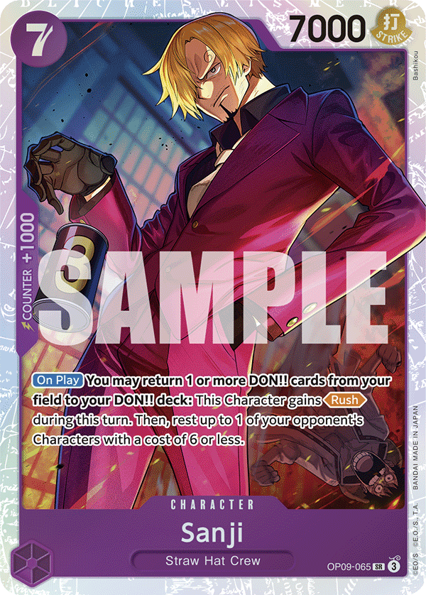 Carte Sanji OP09-065 Super Rare — One Piece TCG OP-09 Emperors in the New World (Bandai)