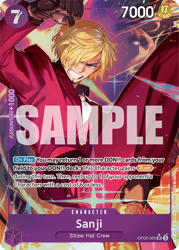 Carte Sanji OP09-065_p1 Super Rare Alt Art — One Piece TCG OP-09 Emperors in the New World (Bandai)