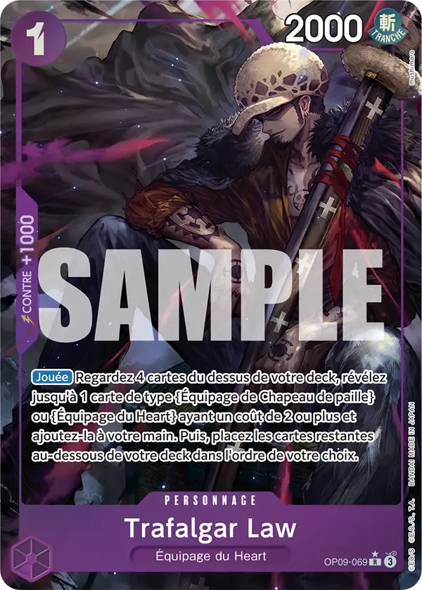 Carte Trafalgar Law OP09-069_p1 Rare OP-09 — One Piece TCG (Bandai)