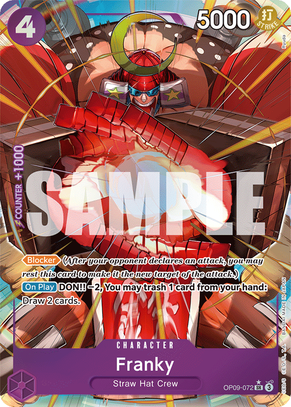 Carte Franky OP09-072_p1 Super Rare Alt Art — One Piece TCG OP-09 Emperors in the New World (Bandai)